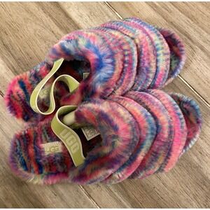 Women's UGG Multi-Color Rainbow Elastic Back Slippers-MINT Condition-RARE